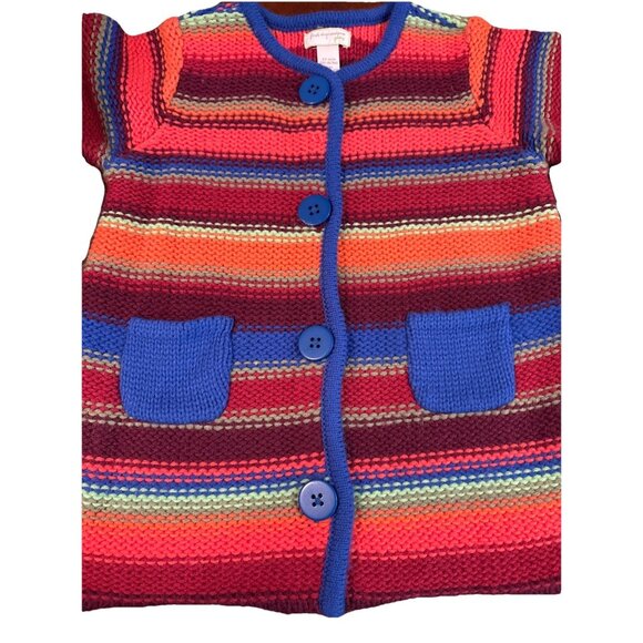 First Impressions Play Girl's Rainbow Stripe Boho Cardigan Sweater 24 Months - Picture 5 of 5